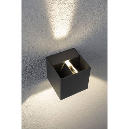 Paulmann 18000 - 2xLED/3W IP65 Вуличний настінний світильник CYBO 230V сірий
