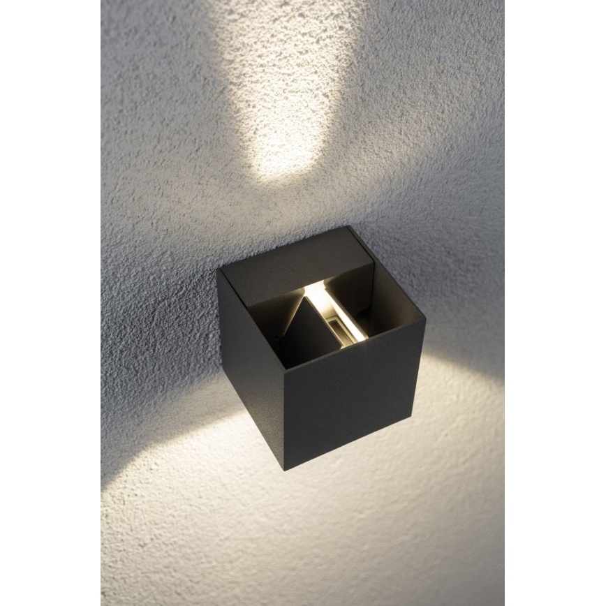 Paulmann 18000 - 2xLED/3W IP65 Вуличний настінний світильник CYBO 230V сірий