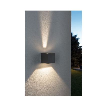 Paulmann 18000 - 2xLED/3W IP65 Вуличний настінний світильник CYBO 230V сірий