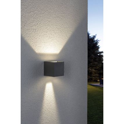 Paulmann 18000 - 2xLED/3W IP65 Вуличний настінний світильник CYBO 230V сірий