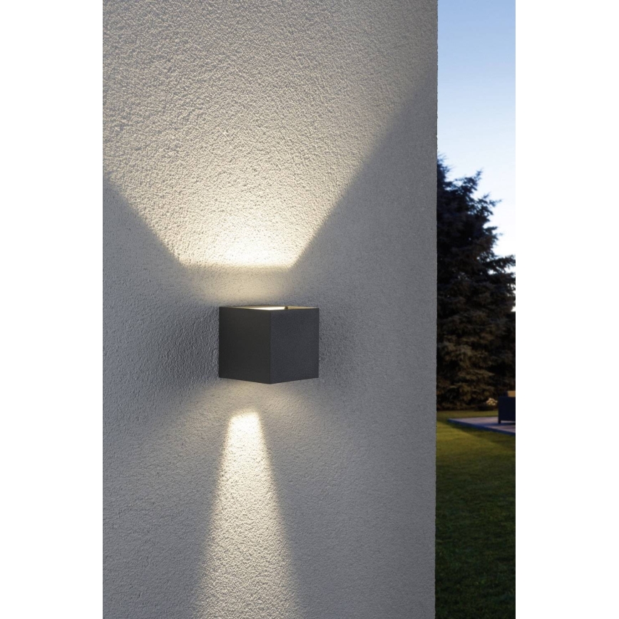 Paulmann 18000 - 2xLED/3W IP65 Вуличний настінний світильник CYBO 230V сірий