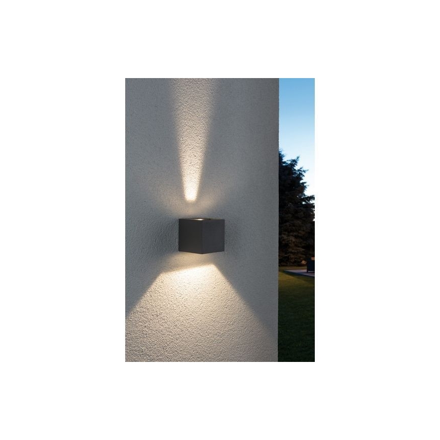 Paulmann 18000 - Уличный настенный светильник CYBO 230V 2xLED/3W IP65 серый