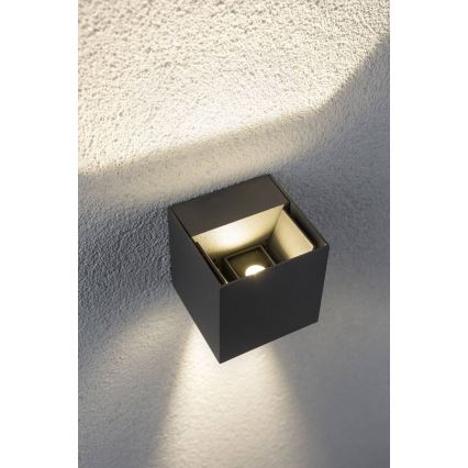Paulmann 18000 - Уличный настенный светильник CYBO 230V 2xLED/3W IP65 серый