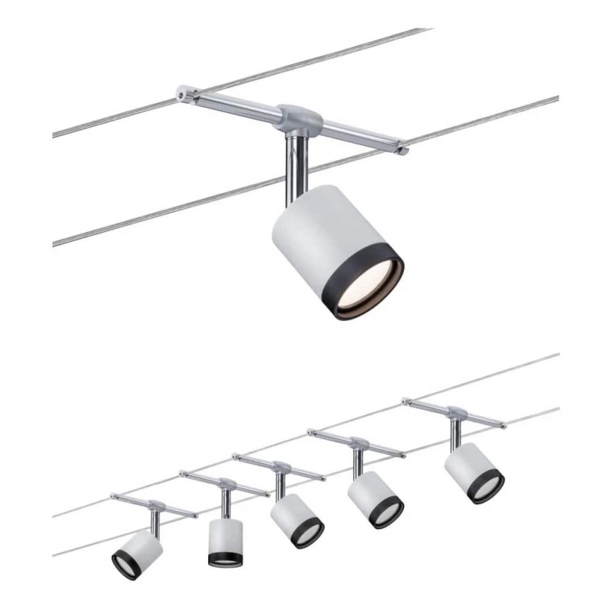 Paulmann 3981 - НАБОР 5xLED/4W Точечный светильник для тросовой системы TUBE 230V
