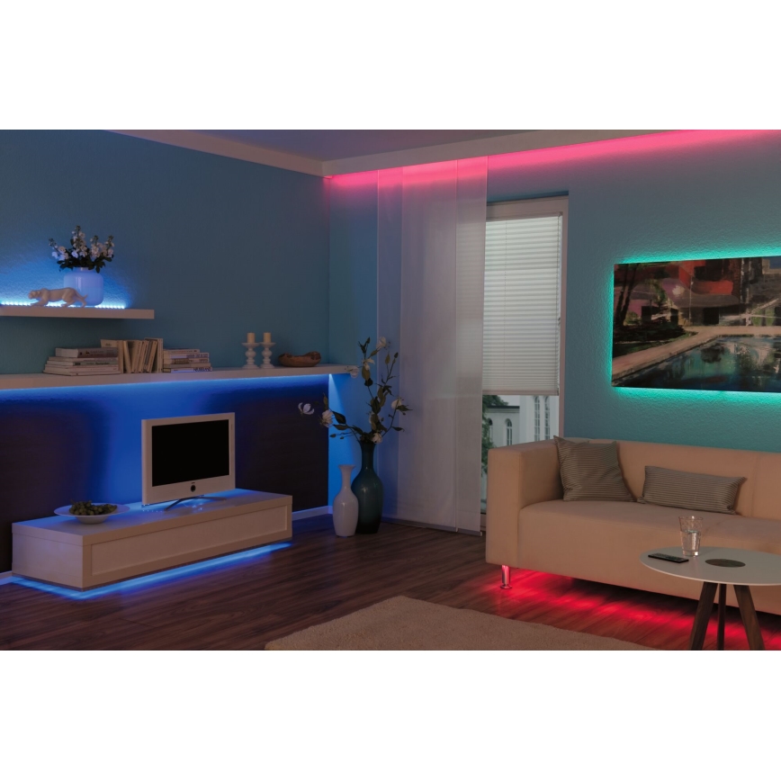 Paulmann 3989 - диммируемая LED-лента RGBW, 19 Вт, TIP, 10 м, 230 В + пульт дистанционного управления
