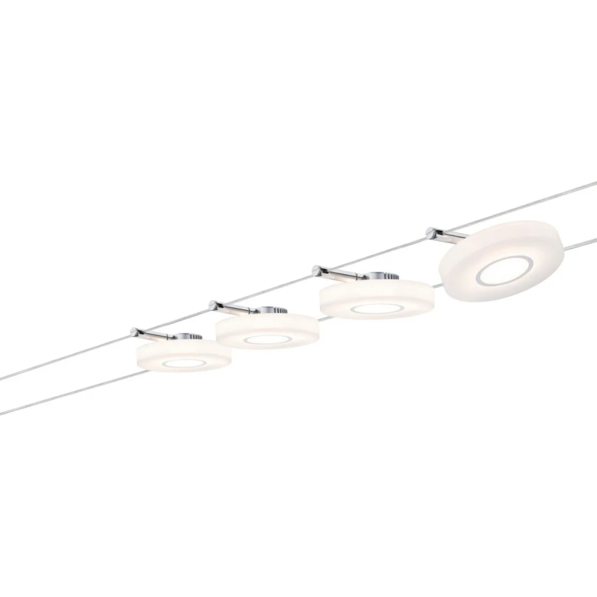 Paulmann 50109 - НАБІР 4xLED/4,4W Точковий світильник з регулюванням яскравості до мотузкової системи SMART DISC 230V