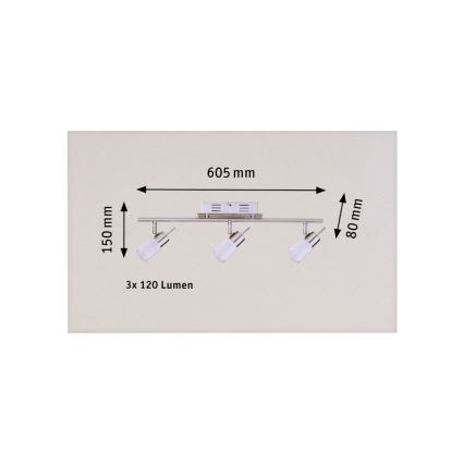 Paulmann 66560 - Точечный светодиодный светильник ZYLED 3xLED/3W/230V