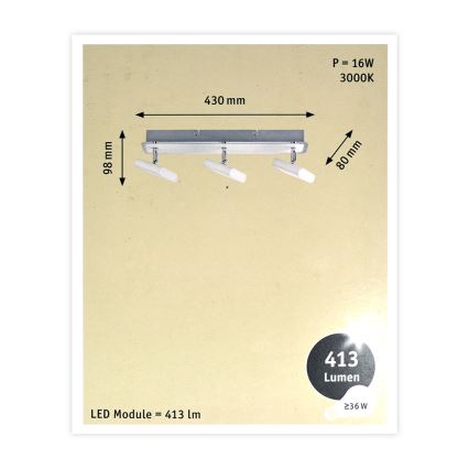 Paulmann 66636 - 3xLED/4,5W Точковий світильник LAUNCHER 230V
