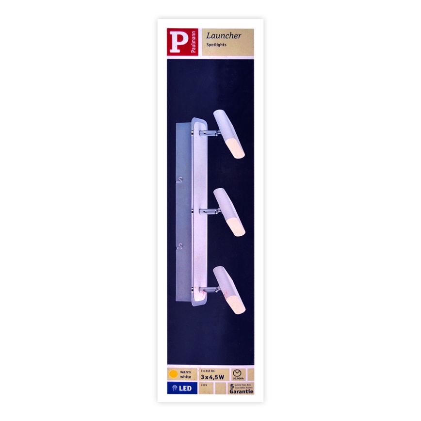 Paulmann 66636 - Точечный светильник LAUNCHER 230V 3xLED/4,5W