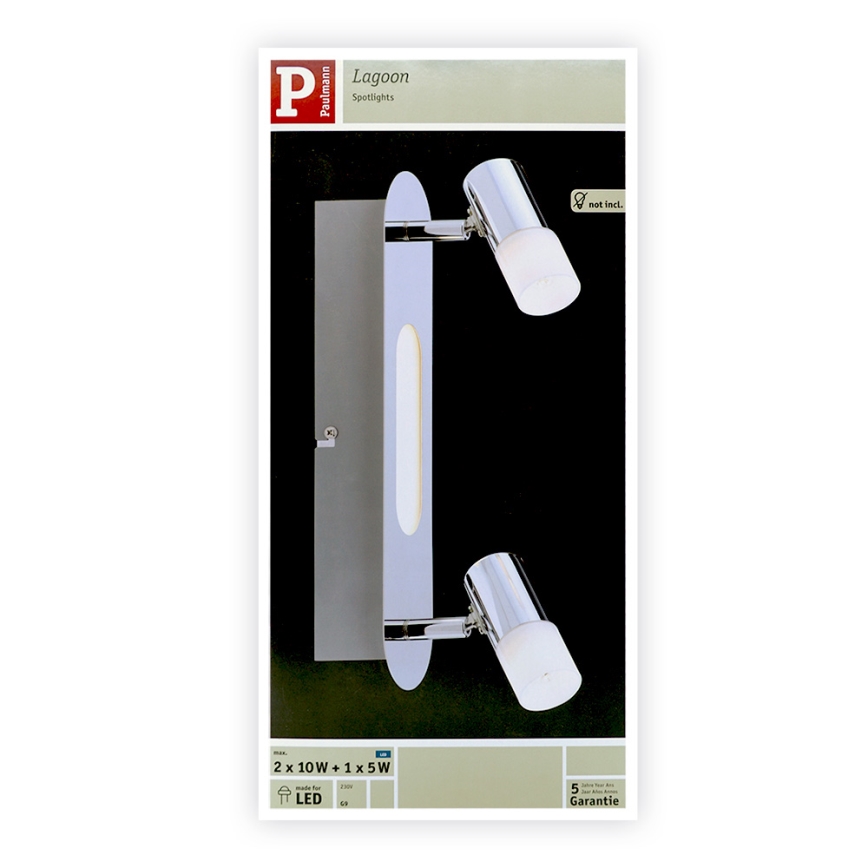 Paulmann 66647 - Точковий LED світильник 2xG9/10W/230V + LED/5W