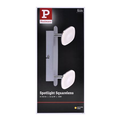Paulmann 66651 - Точковий LED світильник SQUARELENSE 2xLED/3,2W/230V