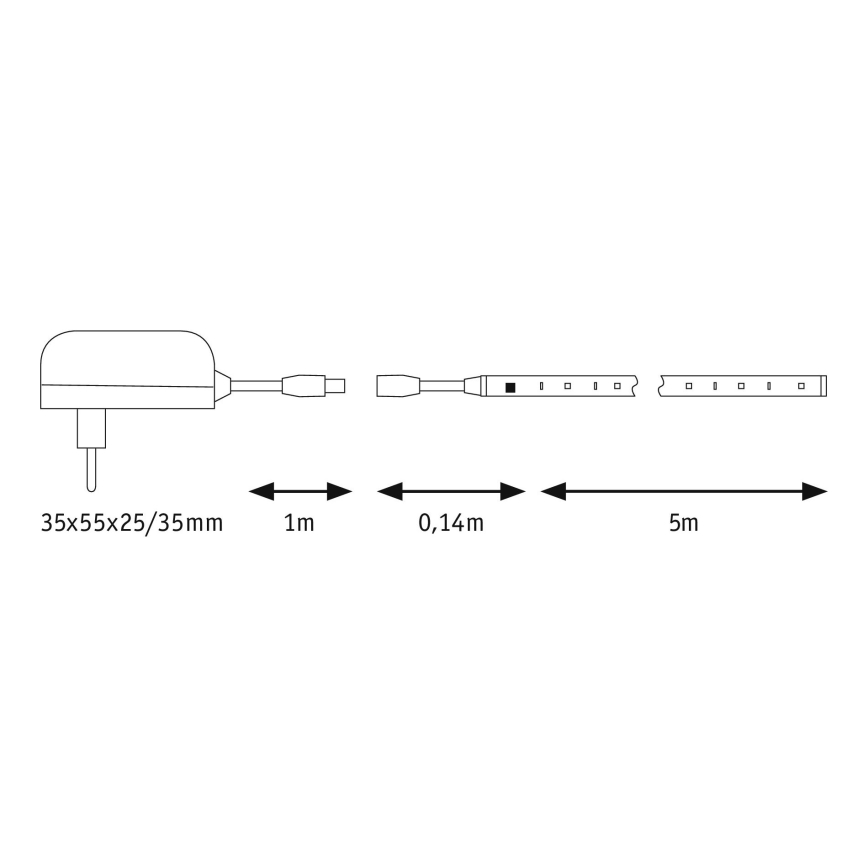 Paulmann 70513 - LED RGB/10Вт Світлодіодна RGB стрічка з регулюванням яскравості SIMPLED 5м 230В + ДК