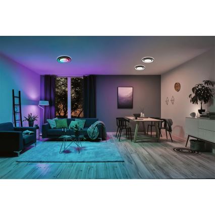 Paulmann 70544 - LED RGBW/22W Потолочный светильник с регулированием яркости RAINBOW 230V 3000-6500K + дистанционное управление