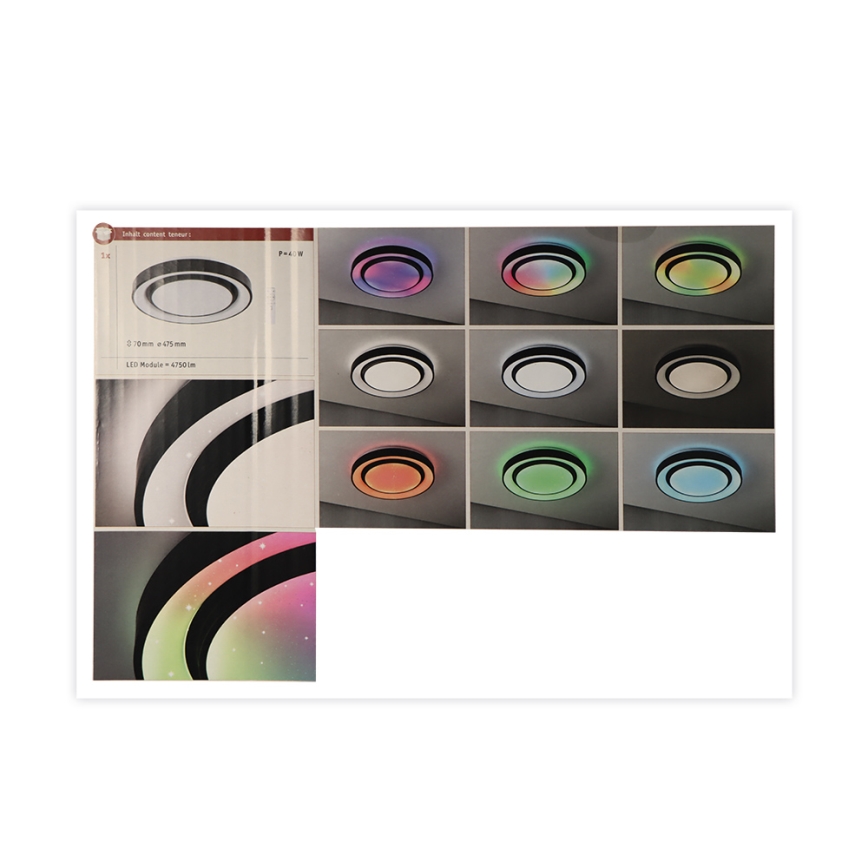 Paulmann 70545 - Светодиодный RGBW/38,5W Потолочный светильник с регулированием яркости RAINBOW 230V 3000-6500K + дистанционное управление