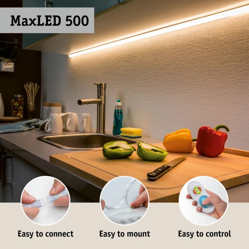 Paulmann 70623 - LED/10W IP44 Лента для ванной комнаты с регулированием яркости MAXLED 1,5 м 2700-6500K 230V + дистанционное управление