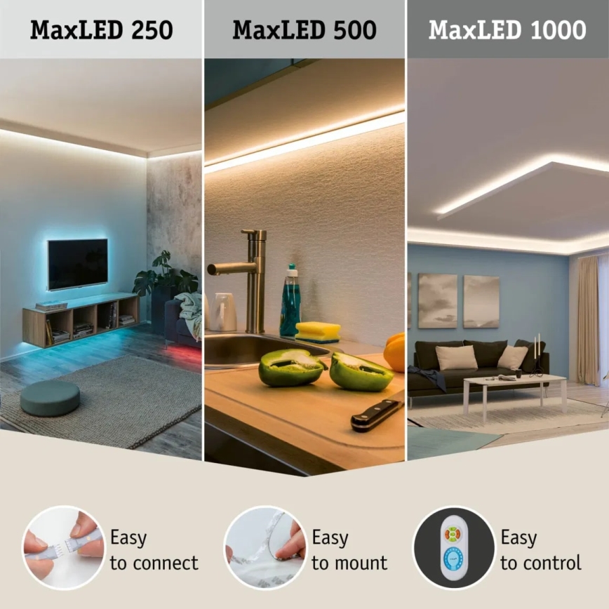 Paulmann 70623 - LED/10W IP44 Лента для ванной комнаты с регулированием яркости MAXLED 1,5 м 2700-6500K 230V + дистанционное управление