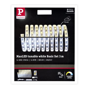 Paulmann 70624 - LED/20W Стрічка з регулюванням яскравості MAXLED 3м 230V + пульт дистанційного керування
