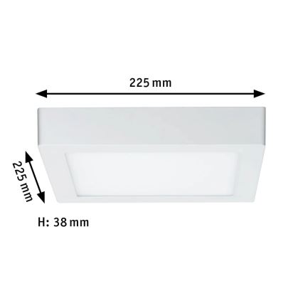 Paulmann 70645 - LED/12,5W Стельовий світильник LUNAR 230V 22,5x22,5 см білий
