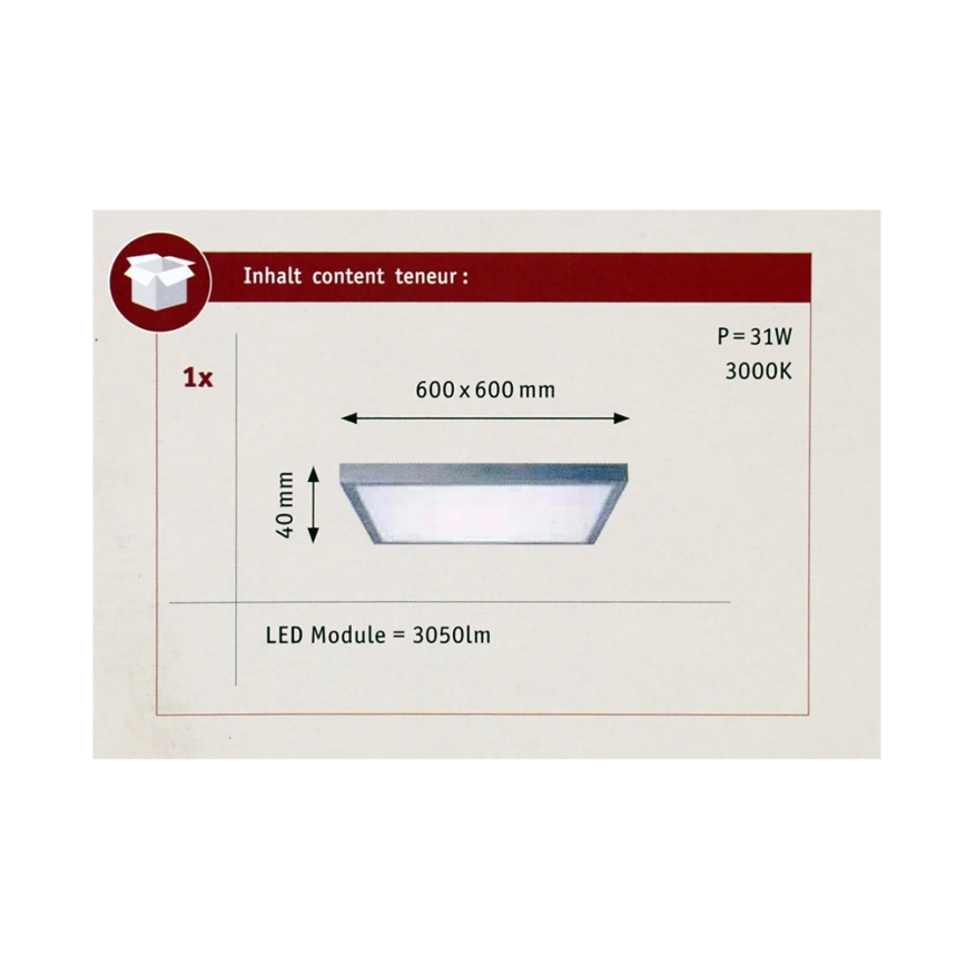 Paulmann 70652 - LED/30W Стельовий світильник LUNAR 230V