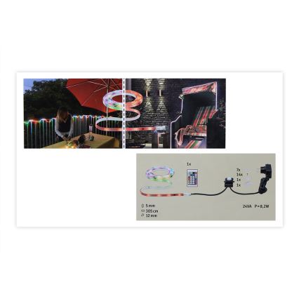 Paulmann 70698 - Светодиодная RGB/6,4W IP67 Уличная лента с регулированием яркости WATERLED 3m 230V + дистанционное управление