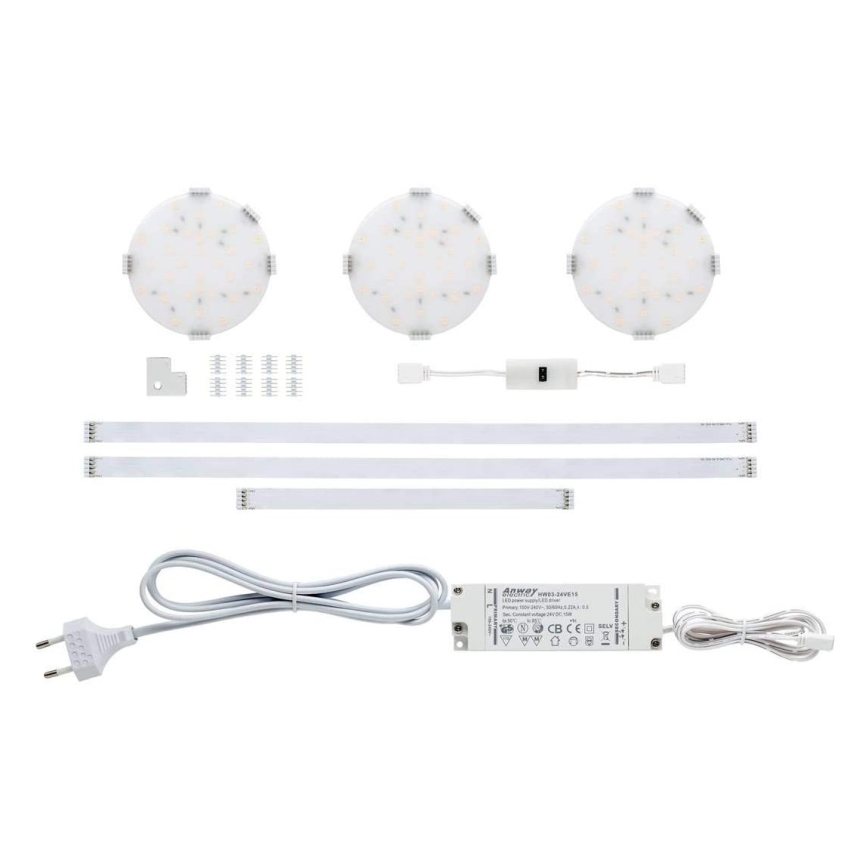 Paulmann 70711 - НАБІР 3xLED/2,8W Меблевий світильник з датчиком SOFTPAD 230V 2700K