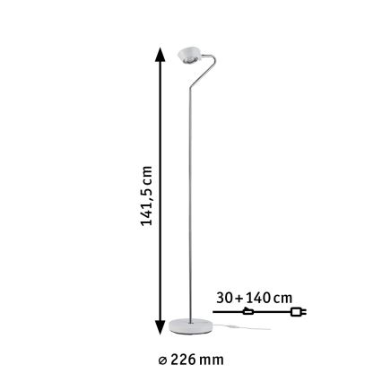 Paulmann 70920 - LED/7,5 Вт Диммируемая напольная лампа RAMOS 230 В белый/глянцевый хром