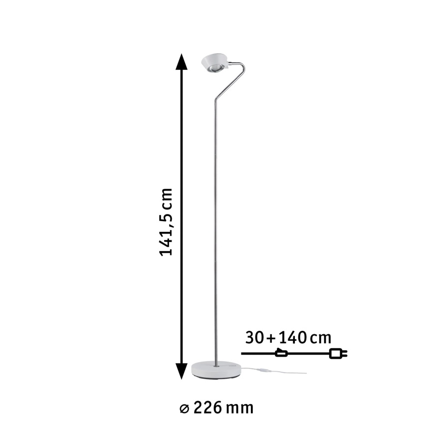 Paulmann 70920 - LED/7,5 Вт Диммируемая напольная лампа RAMOS 230 В белый/глянцевый хром