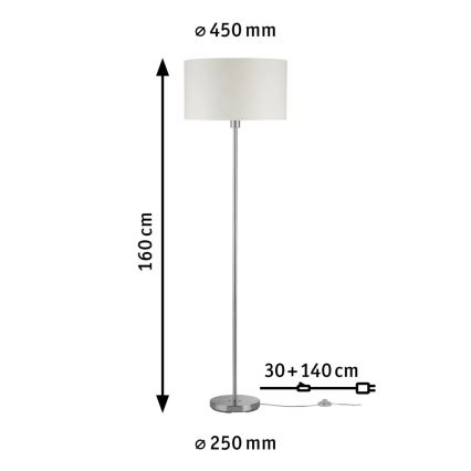 Paulmann 70922 - 1xE27/60W Торшер TESSA 230V