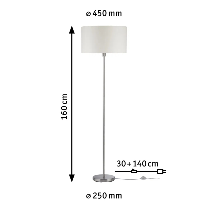 Paulmann 70922 - 1xE27/60W Торшер TESSA 230V