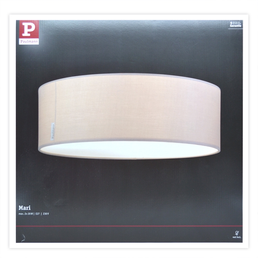 Paulmann 70952 - 2xE27/20W Стельовий світильник MARI 230V бежева