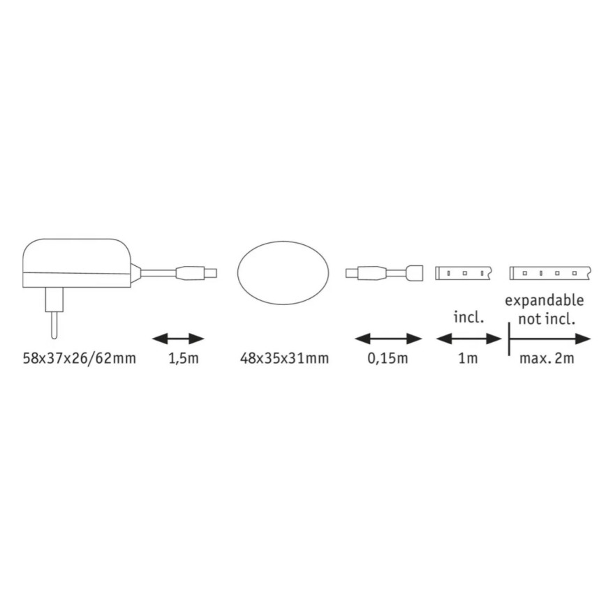 Paulmann 70955 - LED/3W Лента с датчиком 1 м YOURLED 230V