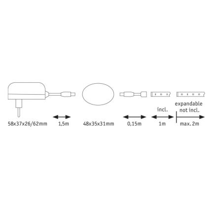 Paulmann 70955 - LED/3W Стрічка з датчиком 1м YOURLED 230V