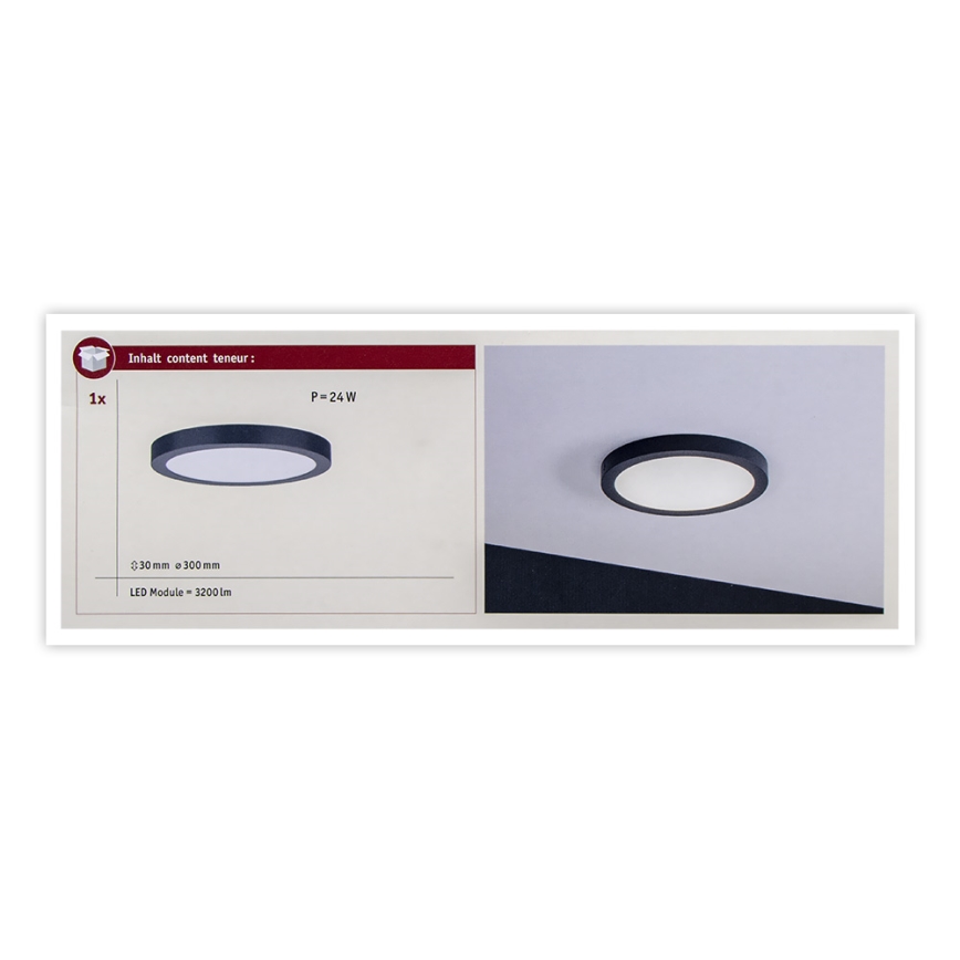 Paulmann 70988 - LED/22W Стельовий світильник ABIA 230V антрацит