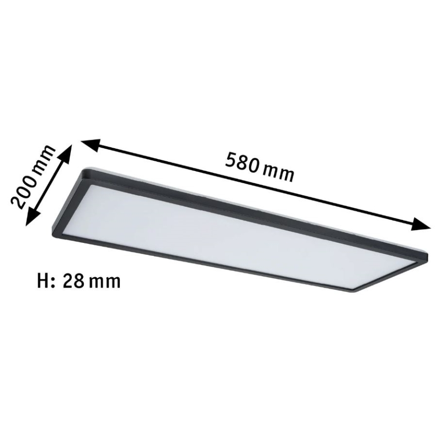 Paulmann 71003 - LED/22W Панель з регулюванням яскравості ATRIA 230V 3000K 20x58 см чорний