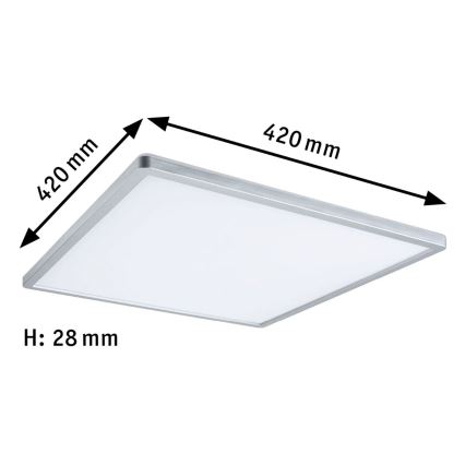 Paulmann 71009 - LED/22W Панель с регулированием яркости ATRIA 230V 4000K 42x42 см матовый хром