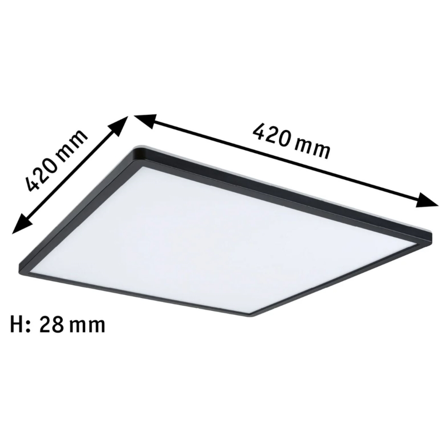Paulmann 71016 - LED/22W Панель с регулированием яркости ATRIA 230V 4000K 42x42 см черный
