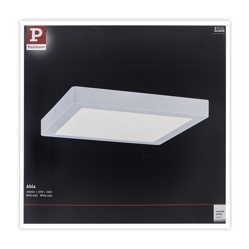 Paulmann 71022 - LED/22W Потолочный светильник ABIA 230V белая