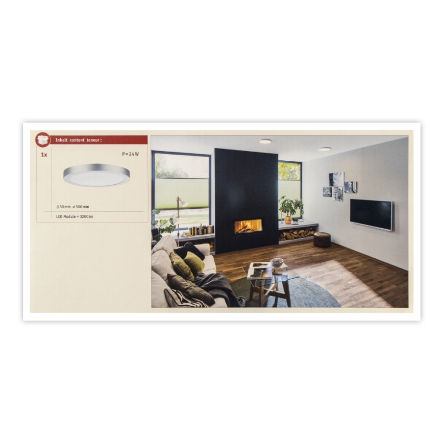 Paulmann 71023 - LED/22W Потолочный светильник ABIA 230V матовый хром