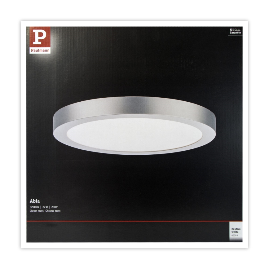 Paulmann 71023 - LED/22W Стельовий світильник ABIA 230V матовий хром