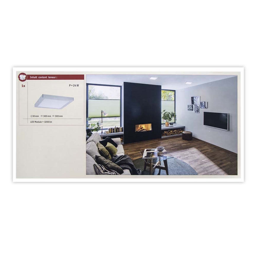 Paulmann 71024 - LED/22W Потолочный светильник ABIA 230V матовый хром