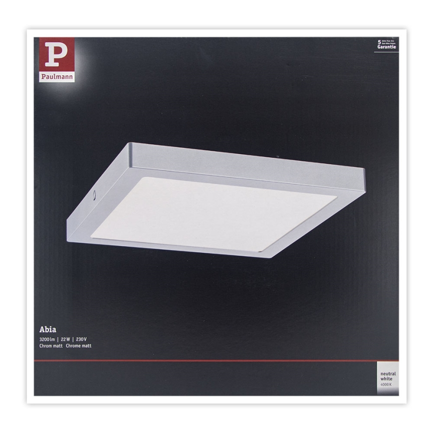 Paulmann 71024 - LED/22W Потолочный светильник ABIA 230V матовый хром