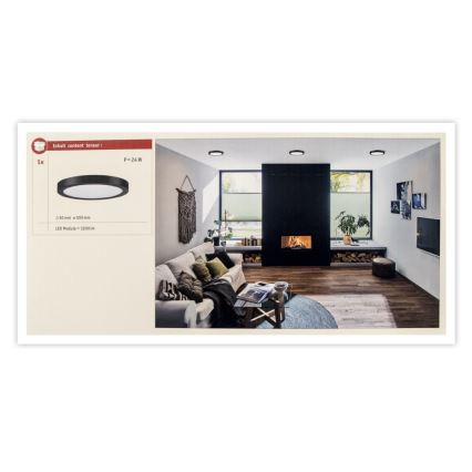 Paulmann 71025 - LED/22W Стельовий світильник ABIA 230V чорний