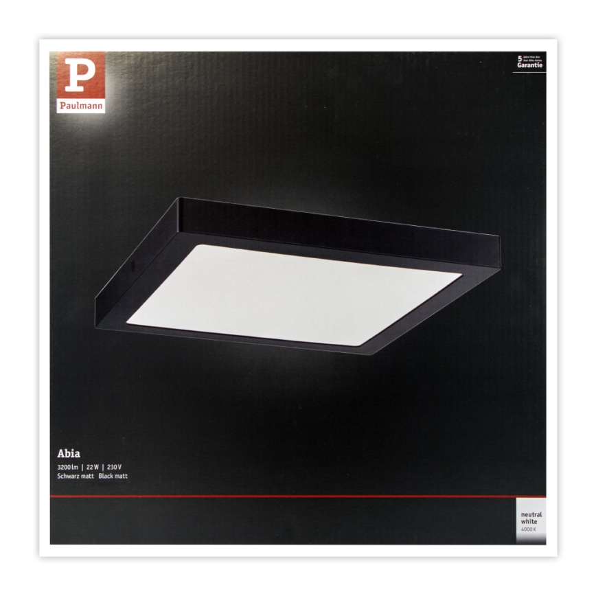 Paulmann 71026 - LED/22W Потолочный светильник ABIA 230V черная