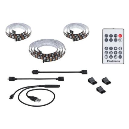 Paulmann 78880 - LED/3,5W RGB Стрічка для телевізора з регулюванням яскравості 2 м ZOLL 5V + пульт дистанційного керування