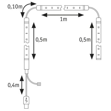 Paulmann 78880 - LED/3,5W RGB Стрічка для телевізора з регулюванням яскравості 2 м ZOLL 5V + пульт дистанційного керування