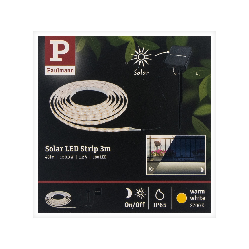Paulmann 78896 - LED/0,3W IP44 Лента на солнечной батарее 3м 1,2V