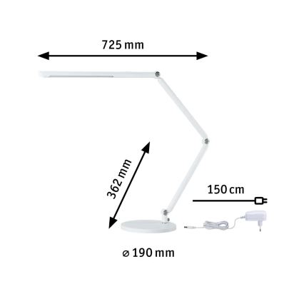 Paulmann 78911 - LED/10,6W Настільна лампа з регулюванням яскравості FLEXBAR 230V 3000/4000/6500K