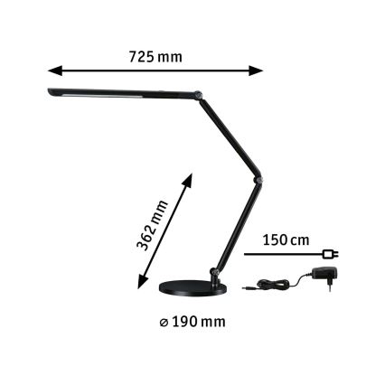 Paulmann 78912 - LED/10,6W Настільна лампа з регулюванням яскравості FLEXBAR 230V 3000/4000/6500K