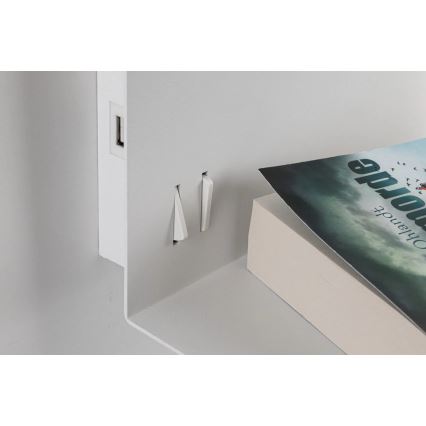 Paulmann 78913 - LED/2,5W + 1xE27/40W Настенный светильник с полкой и USB-портом MERANI 230V белый