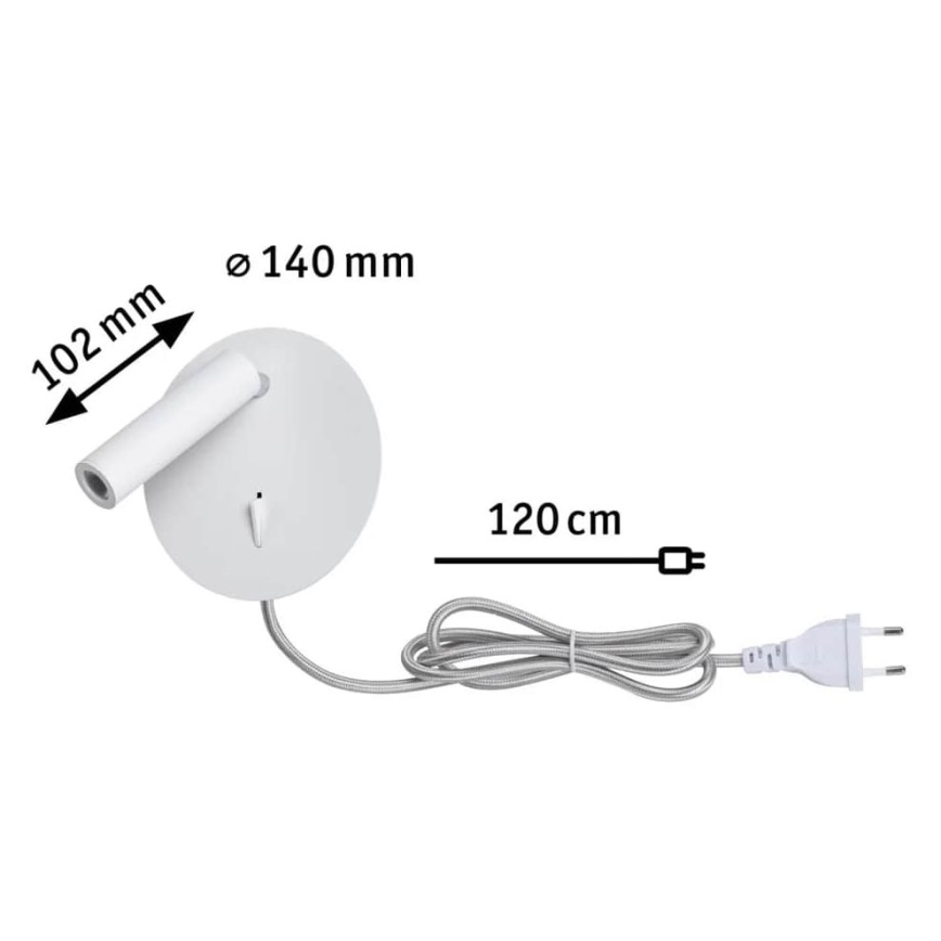 Paulmann 78917 - LED/3,2W Настінний світильник TABARI 230V білий